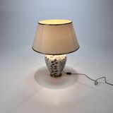 French hand painted ceramic vase lamp, 1970s