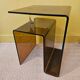 Smoked plexiglass side table signed Michel Dumas for Roche