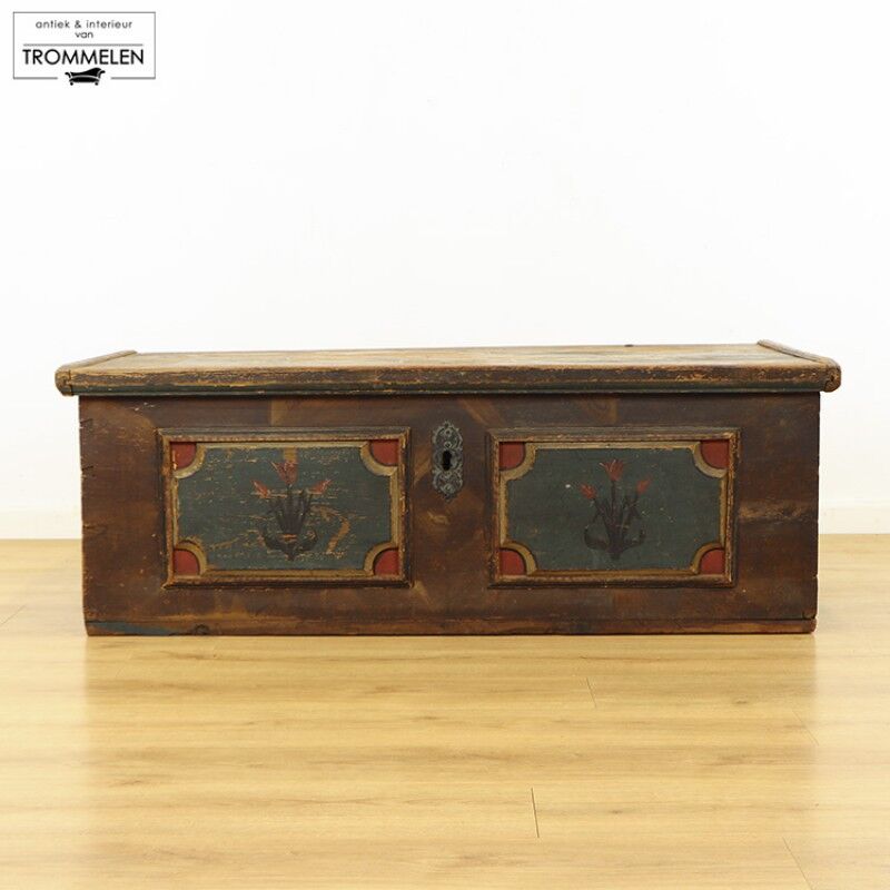 Antique Painted Folk art bridal chest