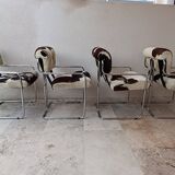 Set of 4 vintage Cucroma armchairs – Guido Faleschini – leather