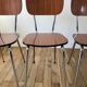 Trio of brown formica chairs 70s