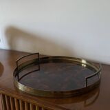 Hollywood regency round tray, Italy 1970s