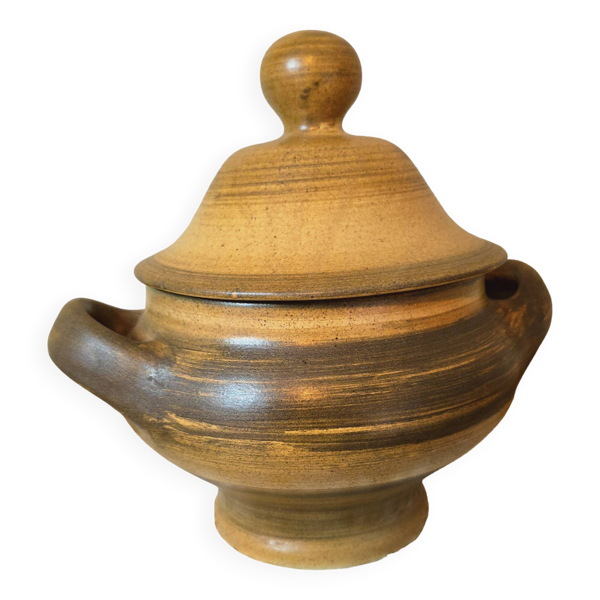 Grande soupière légumier Longchamp en grès vintage