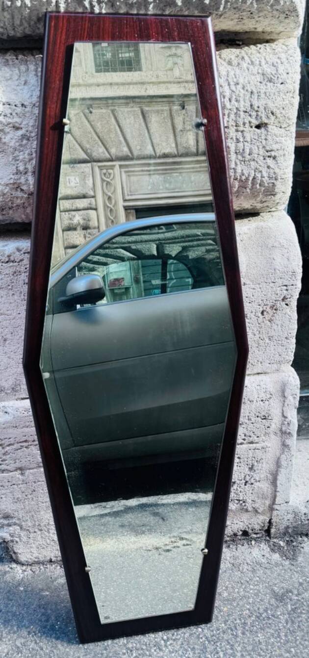 Specchio vintage in palissandro, anni '60