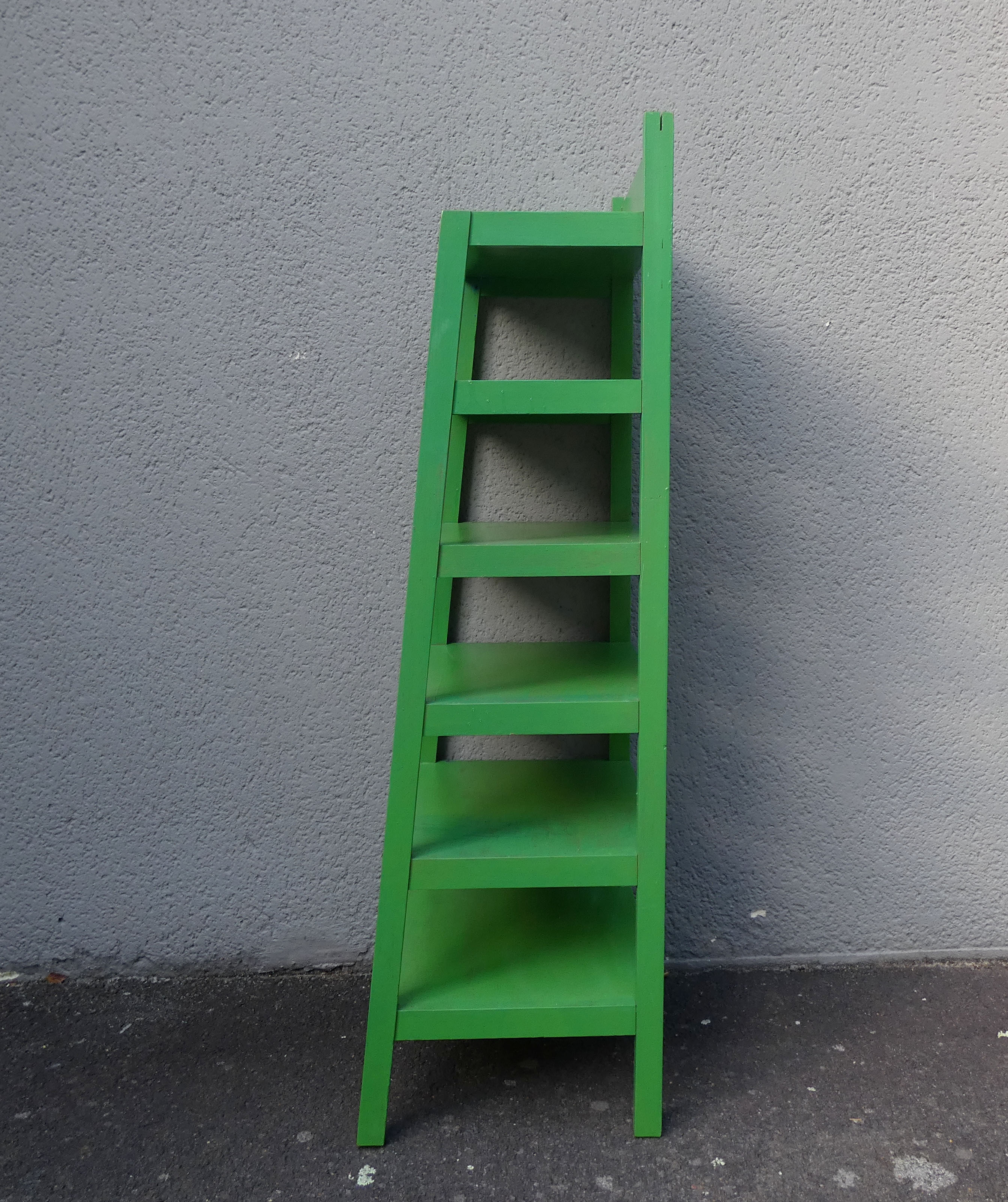 Old wooden shelf store display