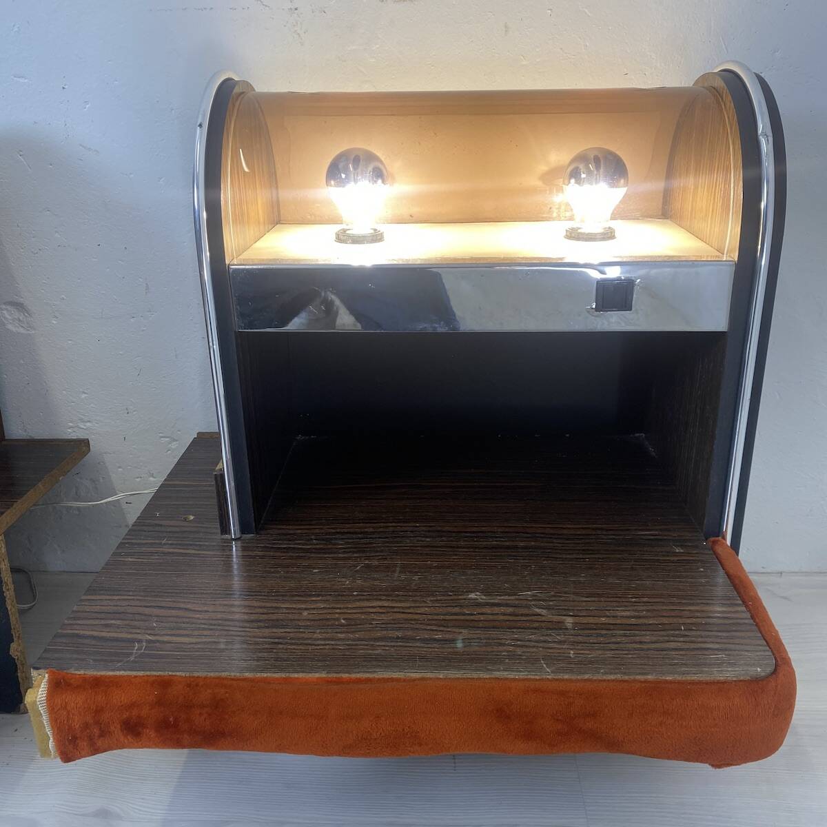 Pair of vintage 1970s Space Age bedside tables