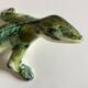 Provence 1970 XXL lizard in green glazed stoneware