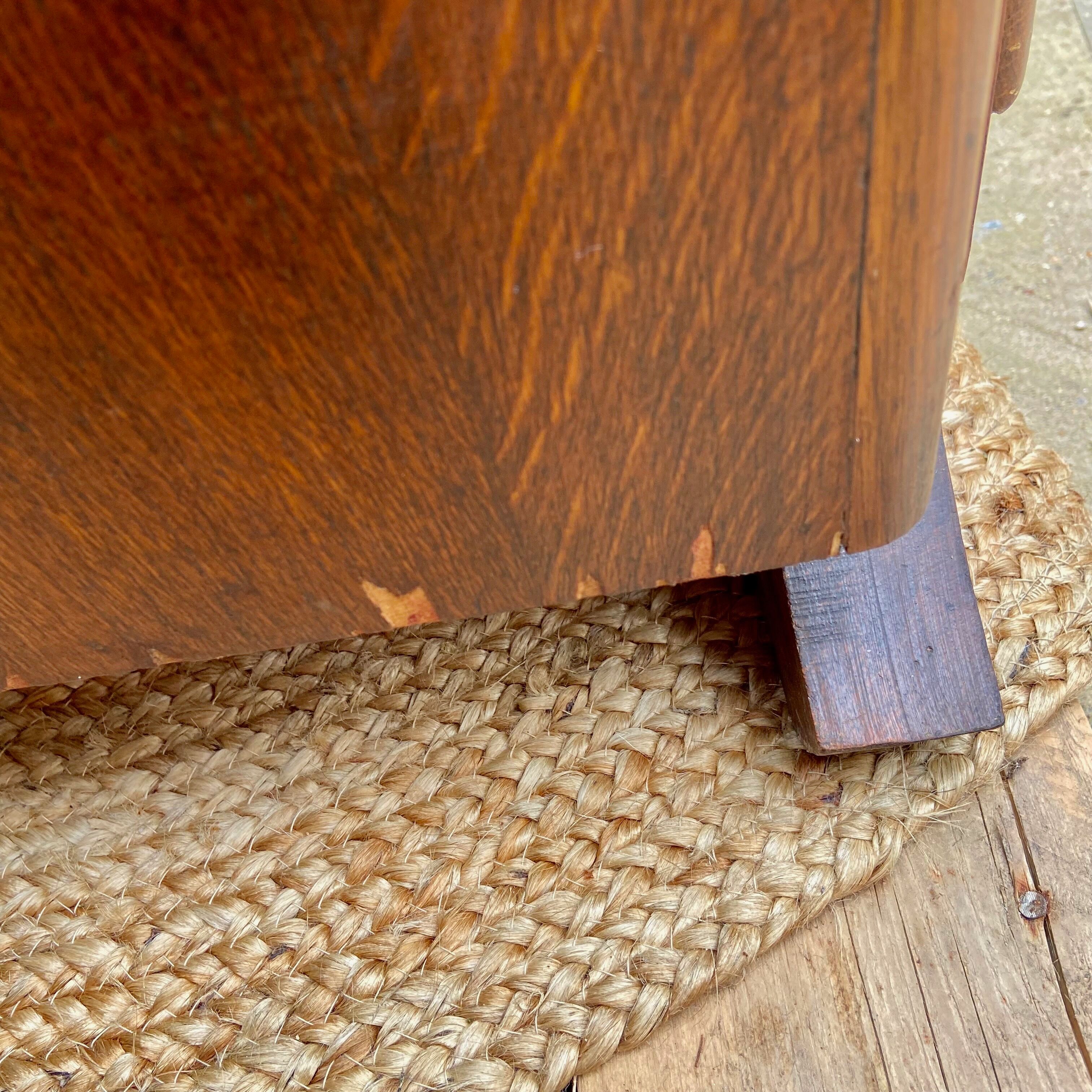 Art Deco chest of drawers in solid oak