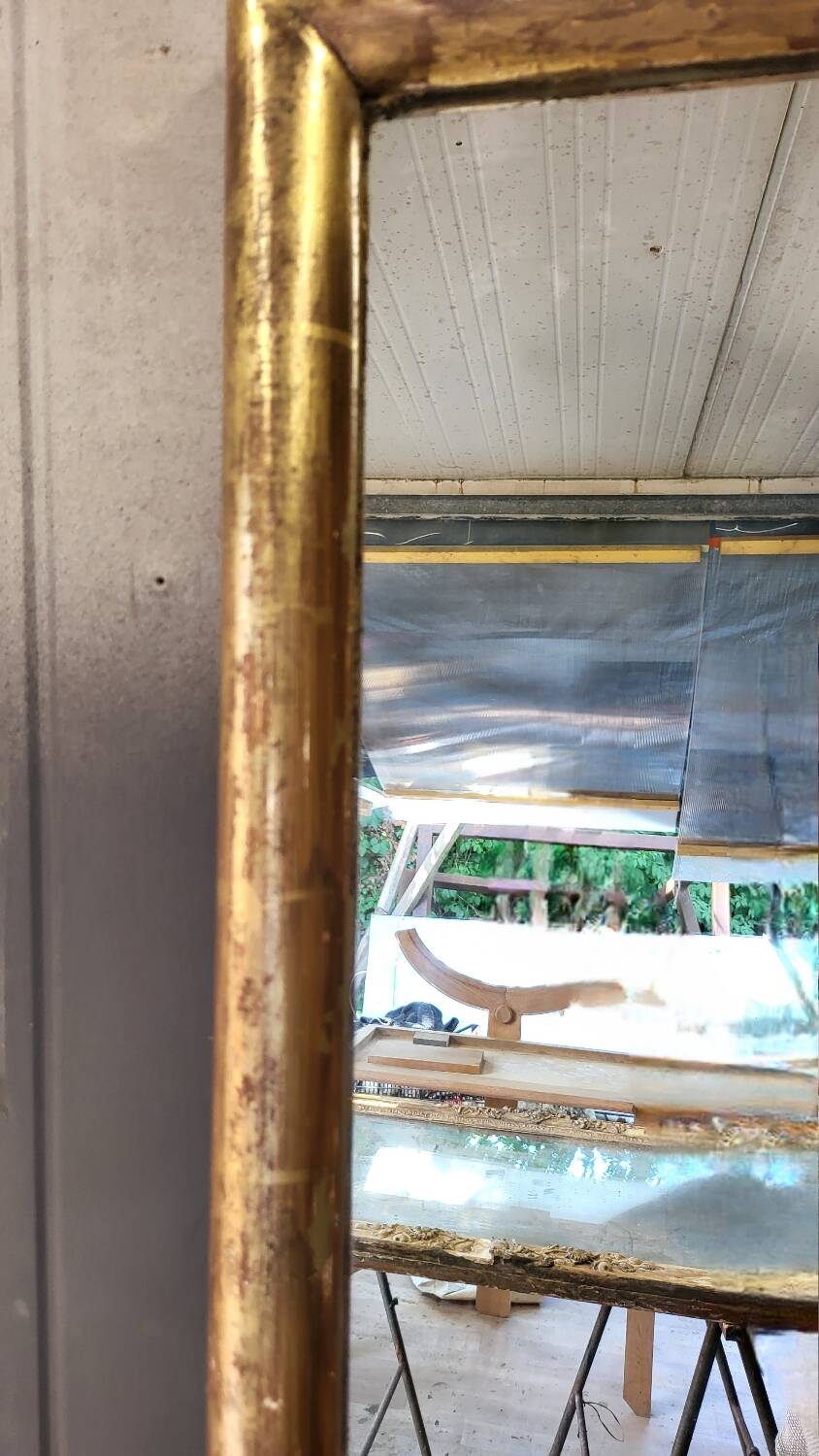 Restored antique gilded mirror – large format