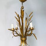 Chandelier ears of wheat in gilded metal, circa 1960