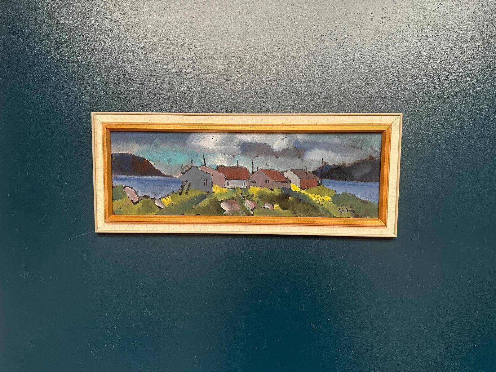 Original Swedish Oil On Panel – “Huts” By Bo Sjööberg
