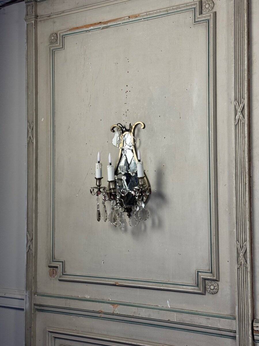 Pair of Lyre Shaped Wall Lights