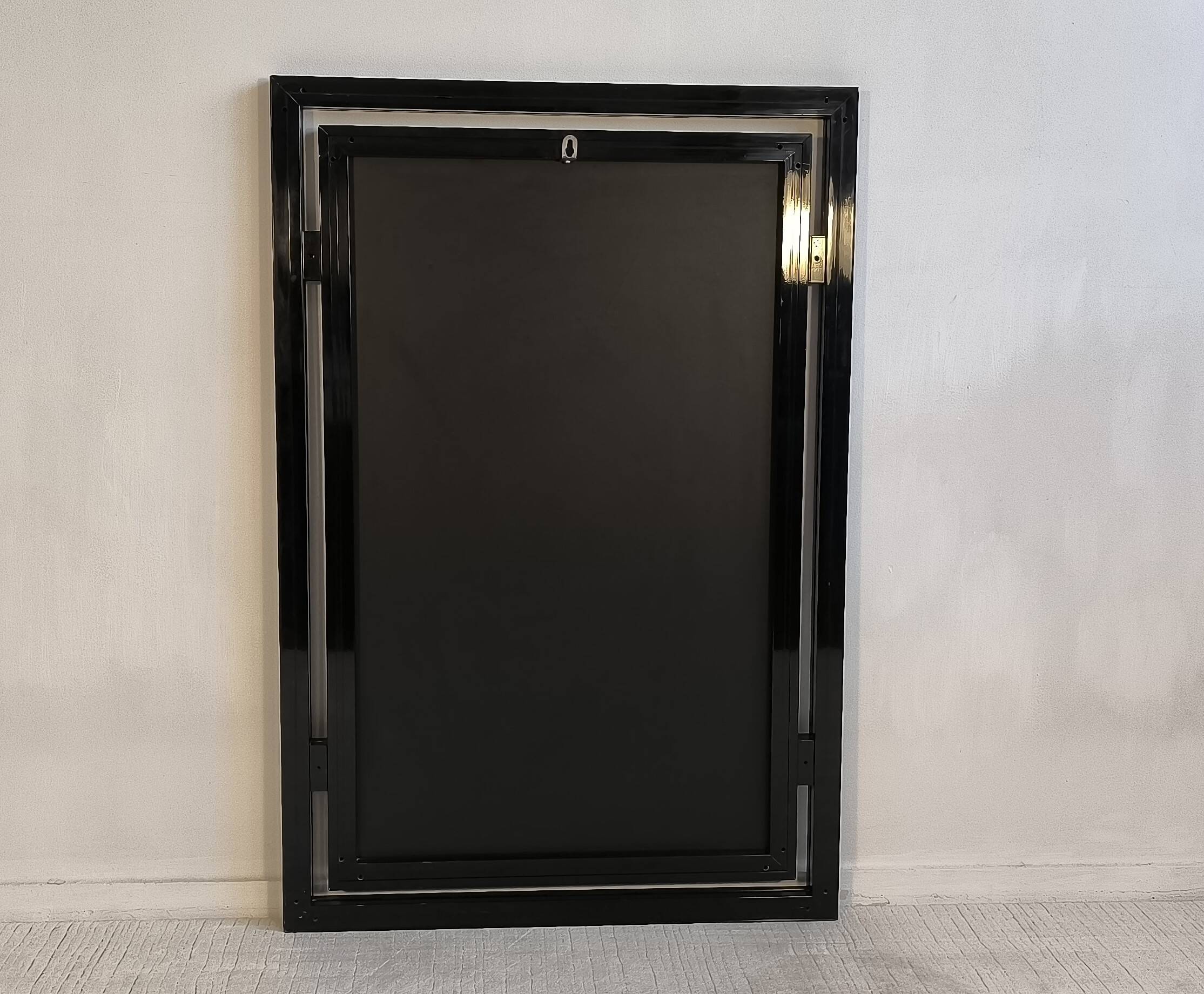 Miroir design Pierre Vandel Paris – Années 80 – Noir laqué