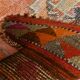 3x11 Turkish Navy Blue & Orange Vintage Runner Rug, 101x339Cm