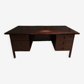 Mahogany desk in the style of Arne Vodder Denmark 5 drawers Design 1960