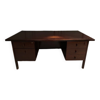 Mahogany desk in the style of Arne Vodder Denmark 5 drawers Design 1960