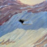 Old large vintage painting signed A. WEBER from the 1940s and 1950s.