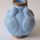 Art Deco vase in molded and pressed opaline. Stamped CLA France décor of Birds