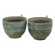 French Art Nouveau Style Flower Pots Garden Vases Verdigris