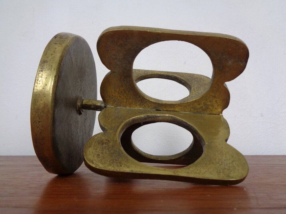 Brutalist Bronze Candle Holder, 1960s