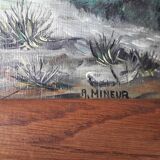 Oil painting on panel, landscape, signed