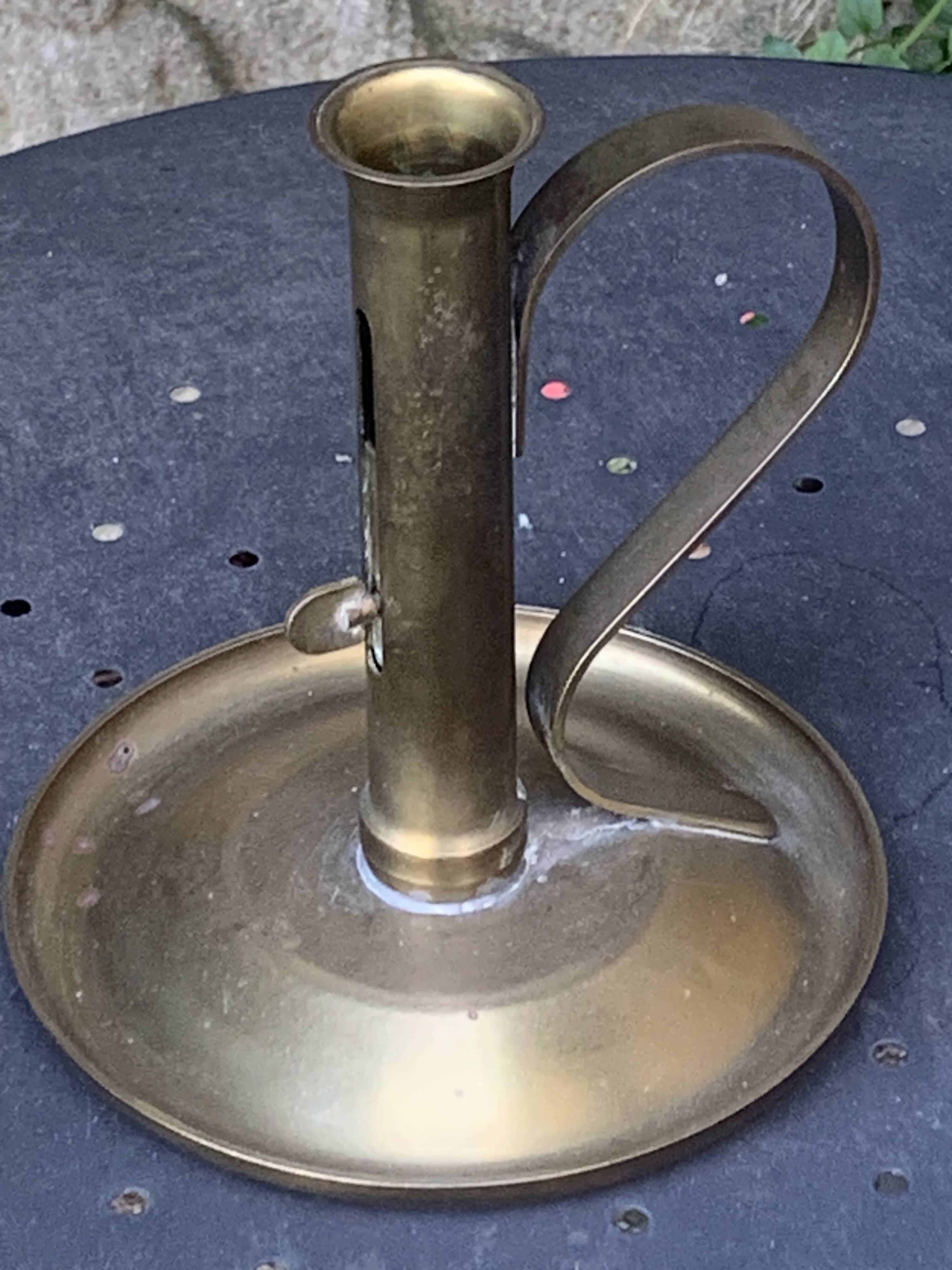 Candlestick, thumbtack, cellar rat, brass, copper, old, collector