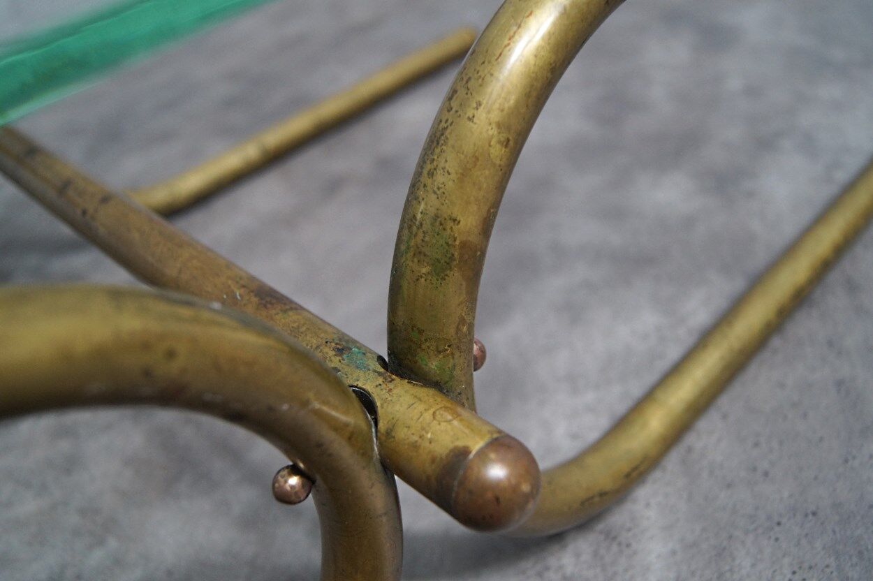 Bauhaus Tubular Brass Side Table, 1930s