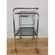 1970 chrome and smoked glass service, professional furniture, industrial style