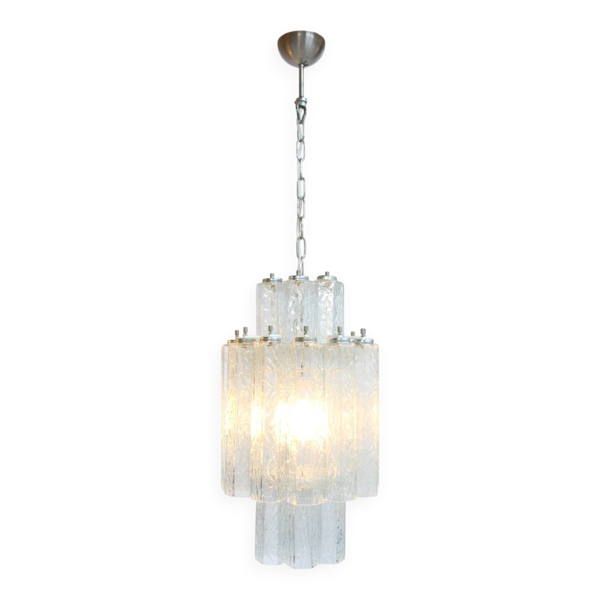 Lustre à tubes de Murano vintage attribué à Venini