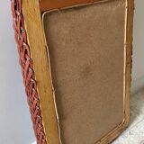 Vintage rattan wall mirror