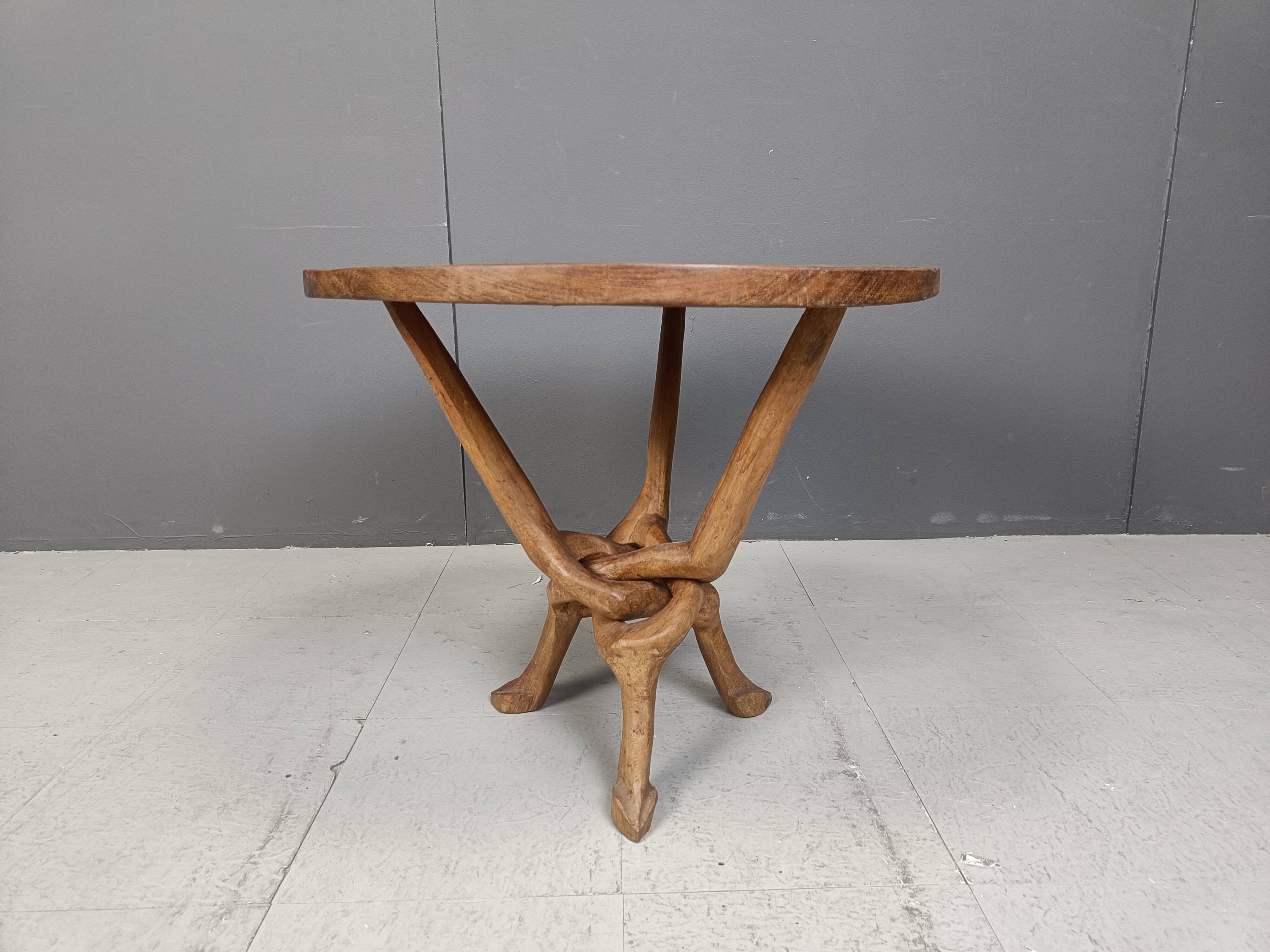 Vintage tribal art side table, 1960s