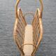 Rattan magazine rack: vintage