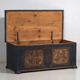 Antique navy blue bridal trunk (1855)