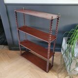 Mahogany "bobbin turned" beaded wood shelf