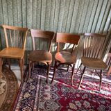 Set 4 vintage mismatched bistro chairs 50