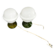 Pair Czech 1970s Milk Glass and Green Ceramic Table Lamps