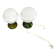 Pair Czech 1970s Milk Glass and Green Ceramic Table Lamps