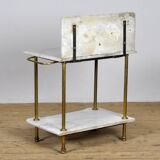 Antique wash stand in brass and marble, circa 1880