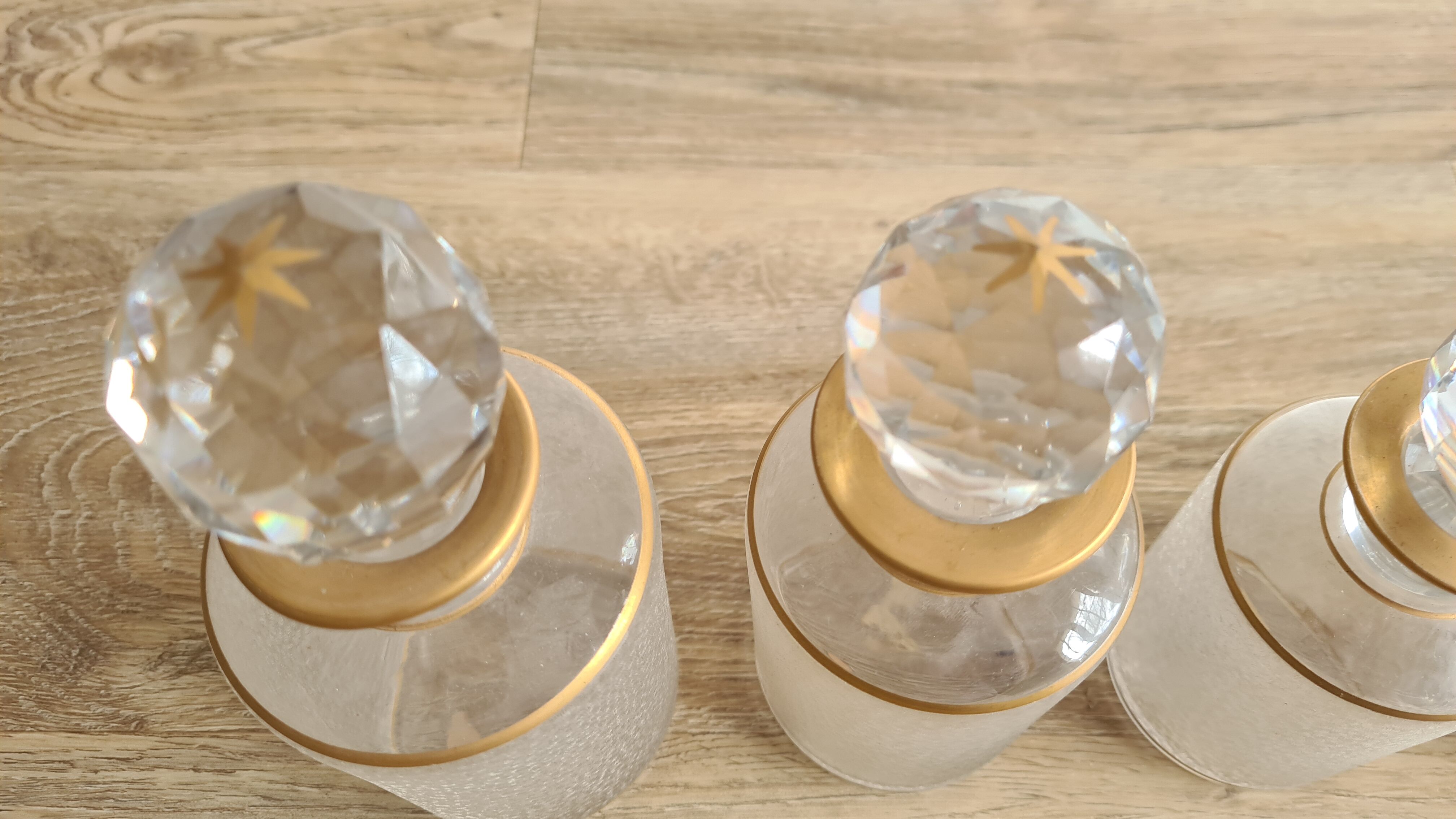 Lot 6 precious old glass bottles with Art Deco gilding La Samaritaine / vintage