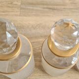 Lot 6 precious old glass bottles with Art Deco gilding La Samaritaine / vintage