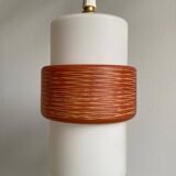 Pair of tubular opaline pendant lights