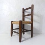 old wooden straw chair for children