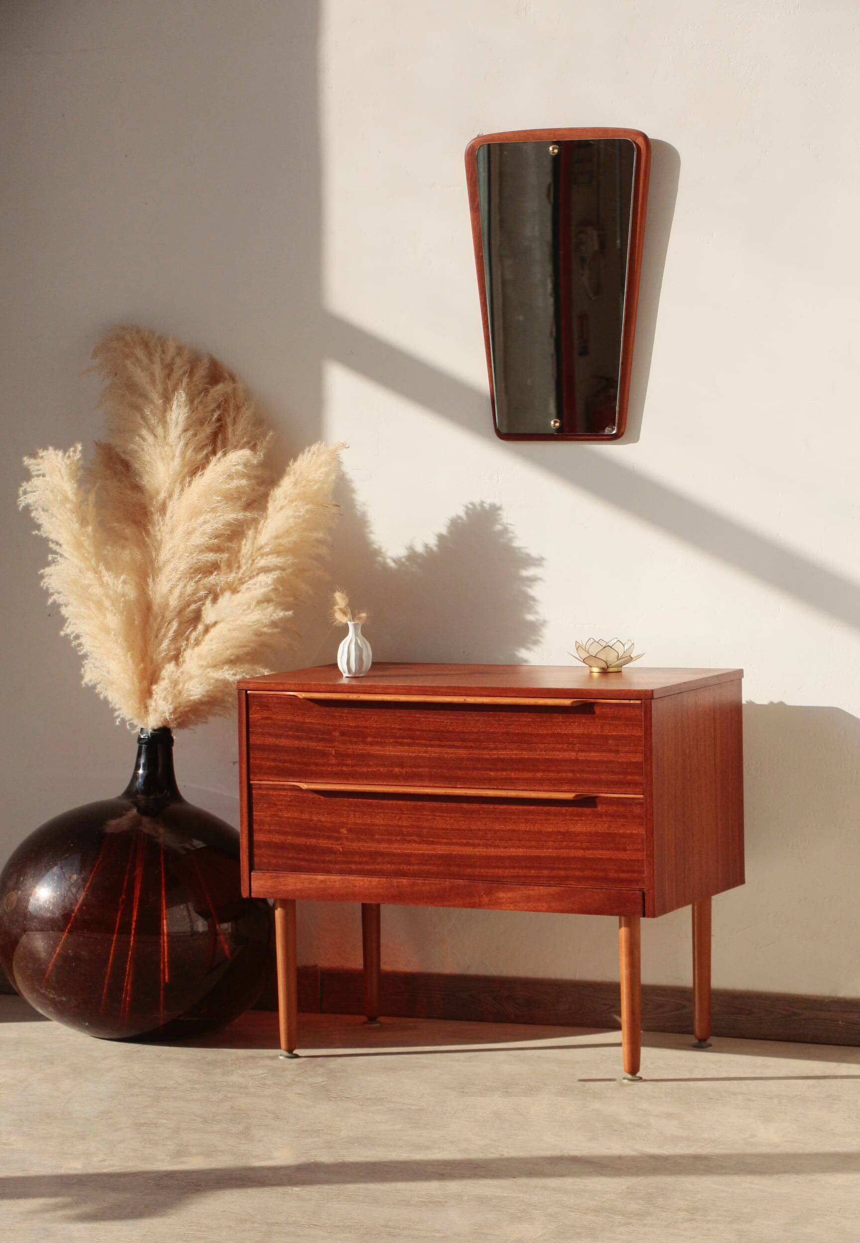 Vintage Teak Chest of Drawers – Small Restored Scandinavian Furniture