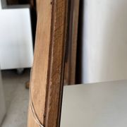 Miroir ovale vintage en chêne à glace biseautée H120 l43 P2