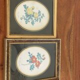 Duo of small Redouté engraved frames