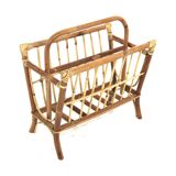 Scandinavian rattan magazine rack, Sweden, 1950