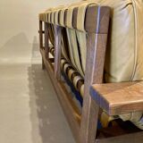 3-seater leather sofa, Brazilian design, 1960s