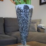 Vase en verre poli signé Pauline Godefroid