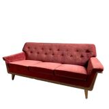 Mid-century modern three-seater velvet sofa, Swedish 1950s–1960s