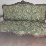 Sofa in walnut and marble